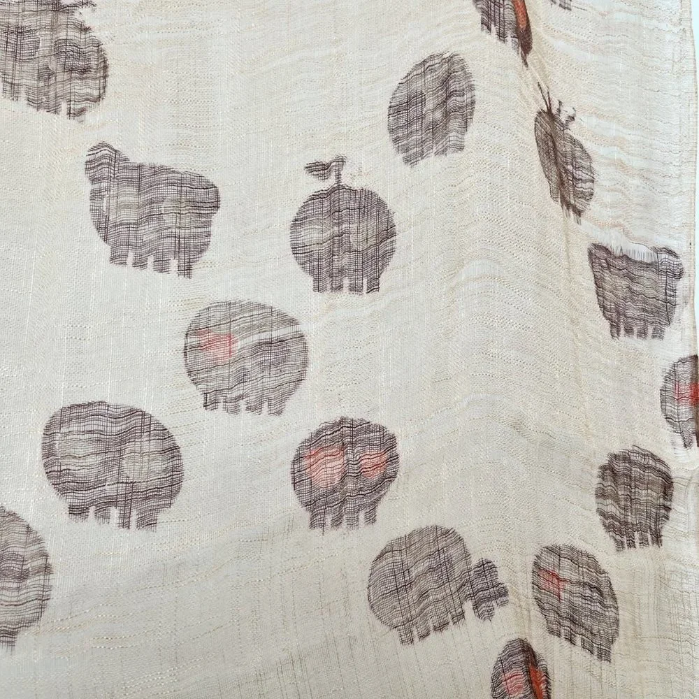 100% Linen Skull Scarf - Picture 7 of 10